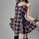 Plaid Punk Style Zipped Dress (KH21080)